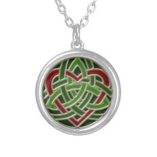 Celtic Heart Knot Necklace, silver Plated Necklace