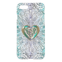 Celtic Heart Mandala In Green Gold