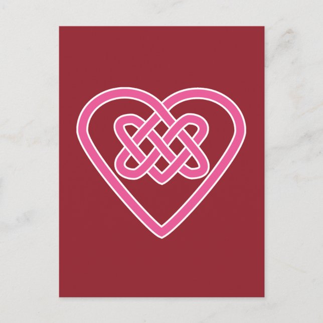 Celtic Heart Postcard - Red Background (Front)