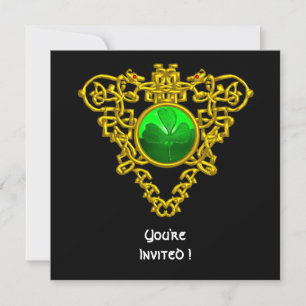 CELTIC HEART WITH SHAMROCK ST PATRICK'S DAY PARTY INVITATION