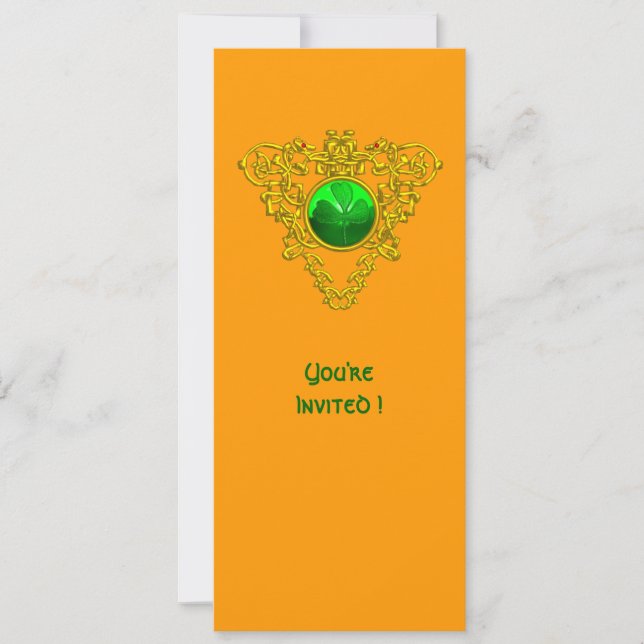 CELTIC HEART WITH SHAMROCK ST PATRICK'S DAY PARTY INVITATION (Front)