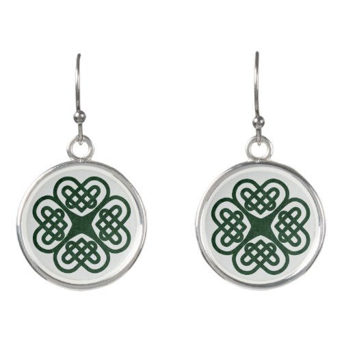 Celtic HeartsCloverShamrock Green Earrings