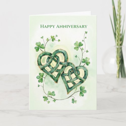 Celtic Hearts Wedding Anniversary Irish Love Card