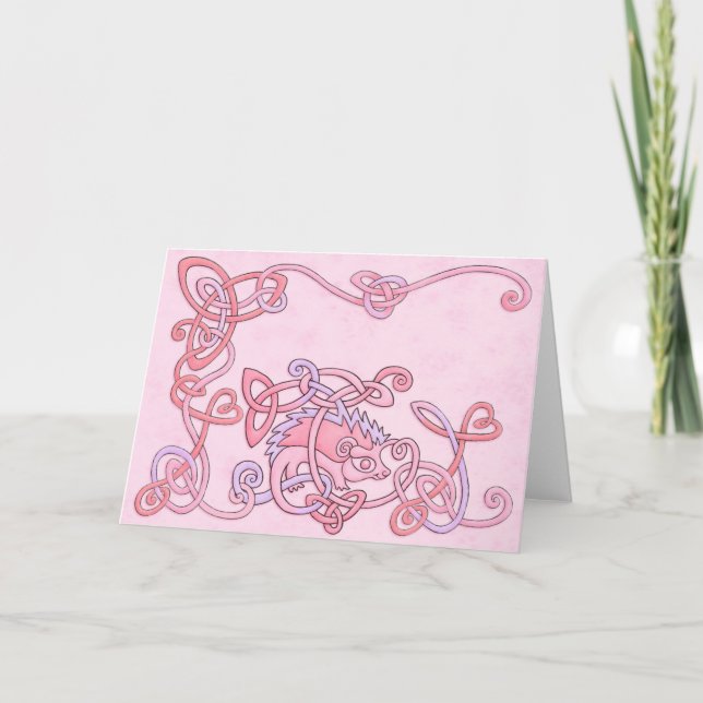 Celtic Hedgehog Greeting Card (Front)