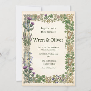 Celtic Heritage Wedding Invitation   Scottish This
