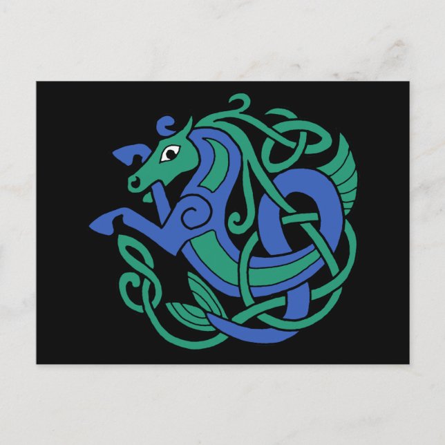 Celtic Hippocampus Sea-horse Postcard (Front)