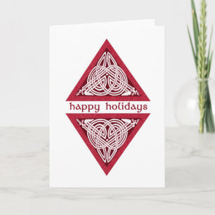Celtic Holly Birds Greeting Card