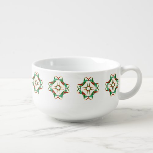 Celtic Holly Wreath Christmas Soup Mug