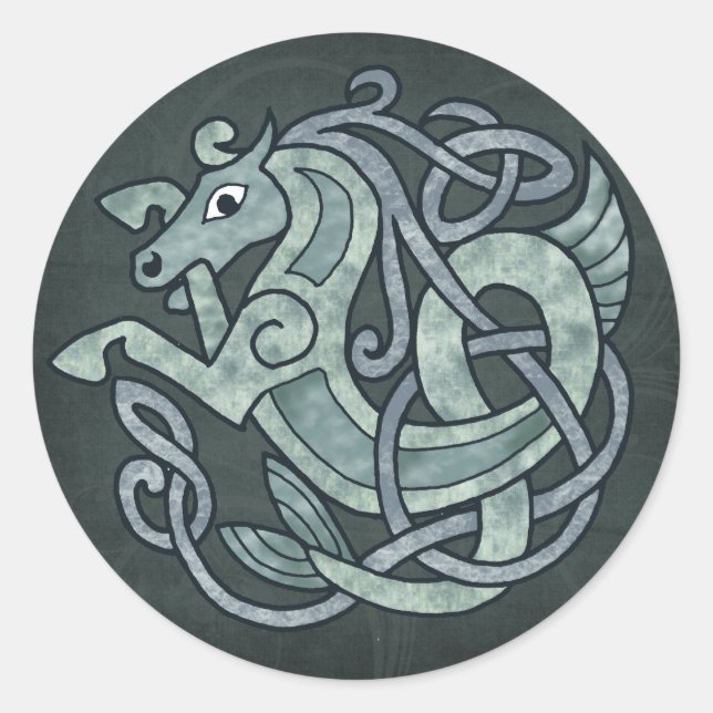 Celtic Horse Classic Round Sticker (Front)