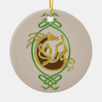 Celtic Horse Knotwork - Green & Gold