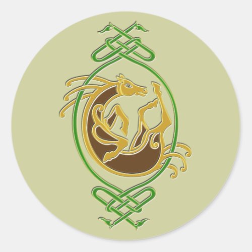 Celtic Horse Knotwork - Green & Gold