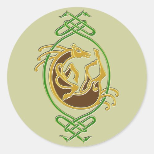 Celtic Horse Knotwork - Green & Gold