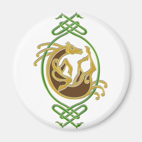 Celtic Horse Knotwork - Green & Gold