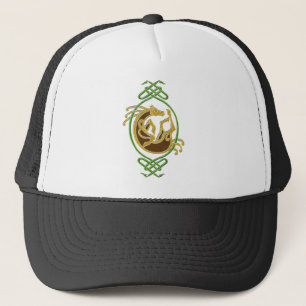 Celtic Horse Knotwork - Green & Gold Trucker Hat