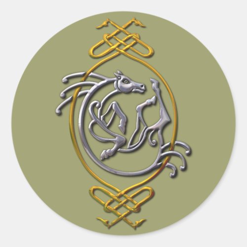 Celtic Horse Knotwork - Silver & Gold