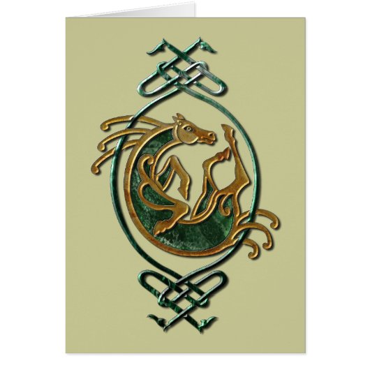 Celtic Horse Knotwork - Stone Cards (Front)