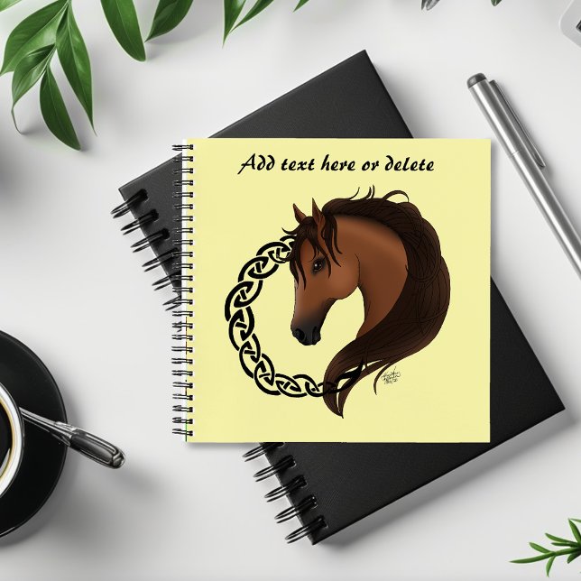 Celtic Horse Yellow Knotwork Circle Mythic Equine Notebook (Creator Uploaded)