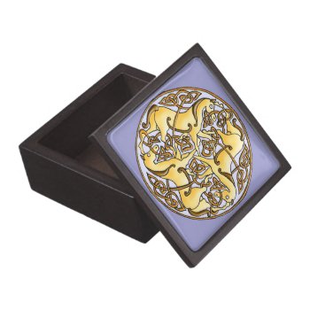 Celtic Horses And Knots In Circle Jewelry Box by YANKAdesigns at Zazzle