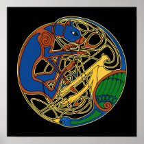 Celtic Hound and Bird Celtic Art Prints