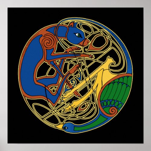 Celtic Hound and Bird Celtic Art Prints