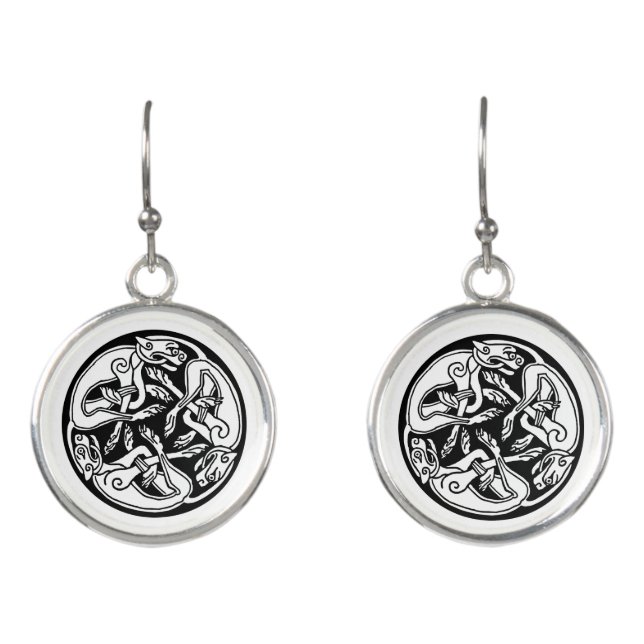 celtic hounds earrings  (Front)