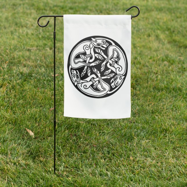 celtic hounds garden flag (In SItu)