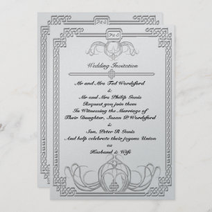Celtic Ice Wolf Wedding Invitation