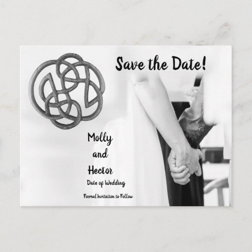 Celtic Infinity Knot Holding Hands Save the Date Postcard