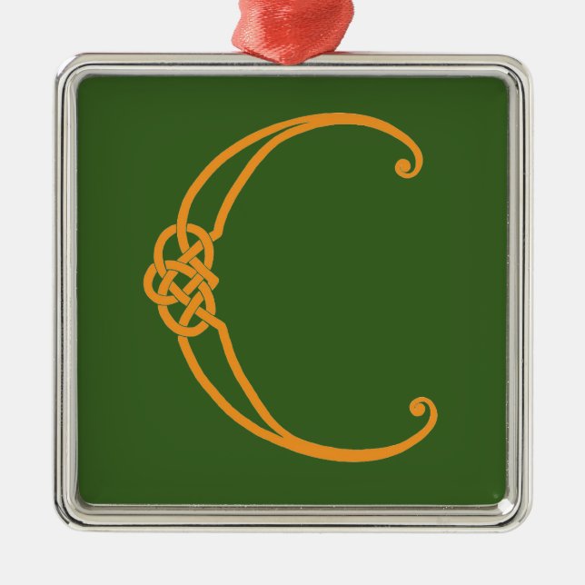 Celtic Initial C Metal Ornament (Front)
