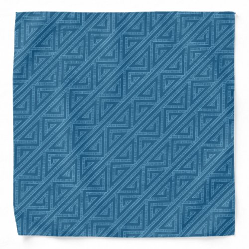 Celtic Inspired Blue Tribal Zig Zag Pattern Bandana