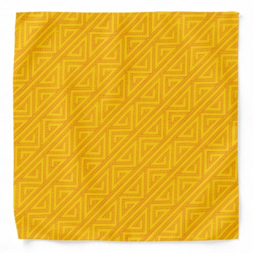 Celtic Inspired Yellow Tribal Zig Zag Pattern Bandana