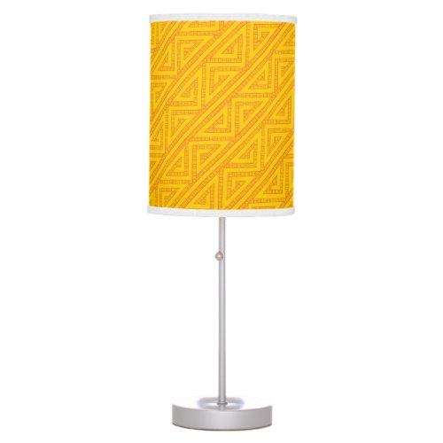 Celtic Inspired Yellow Tribal Zig Zag Pattern Table Lamp