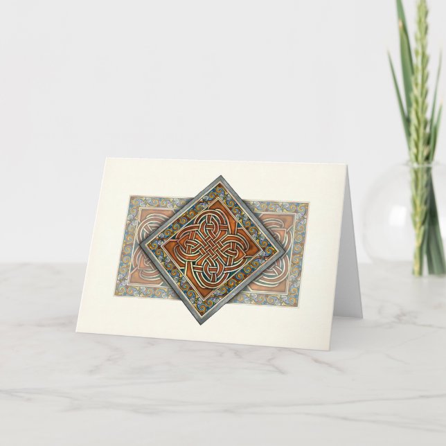 Celtic Interlace Panel Greeting Card (Front)
