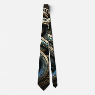 Celtic Intertwined Snakes Ornament Neck Tie