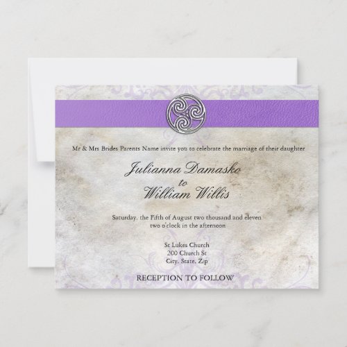 Celtic Irish  Gaelic Triskelion Wedding Invite