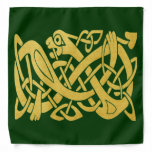 Celtic Irish Gold Snake On Dark Green Bandana at Zazzle