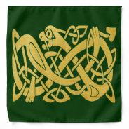 Celtic Irish Gold Snake On Dark Green Bandana at Zazzle