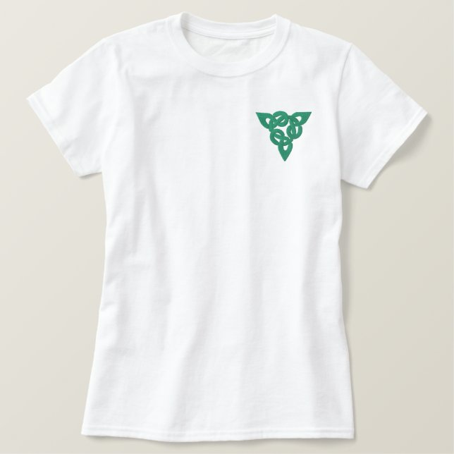 Celtic Irish Green Sign Symbol Pattern Embroidered Shirt (Design Front)
