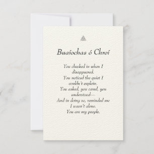 Celtic/Irish heart felt thank you Card