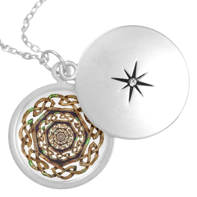celtic irish ireland locket necklace (Front)