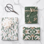 Celtic IRISH leaves and knot green brown beige  Wrapping Paper Sheets<br><div class="desc">Classic Irish art inspired Christmas and holidays wrapping paper featuring an elegant illustration of irish and celitic flowers and foliage in green,  brown and beige palette</div>