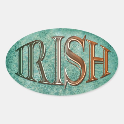 CELTIC IRISH on faux Green Leather Stickers