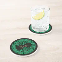 Celtic Trinity Knot Pine Wood Slice Coaster Set of 4, Engraved