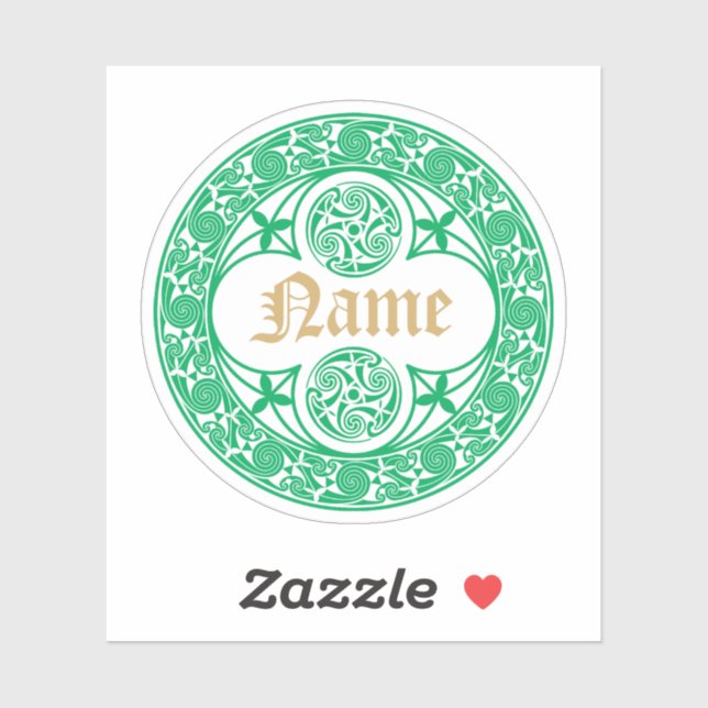 Celtic Irish Personalized Name Template Sticker (Sheet)