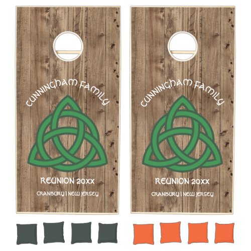 Celtic Irish Rustic Barn Wood  Family Reunion Corn Cornhole Set