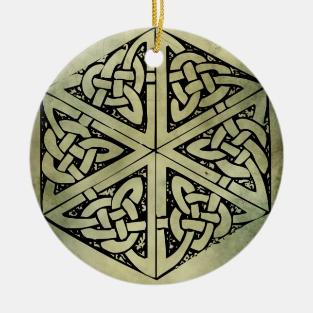 celtic irish sacred symbols ceramic ornament (Front)