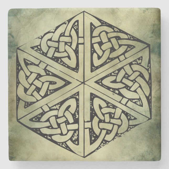 celtic irish sacred symbols stone coaster (Front)