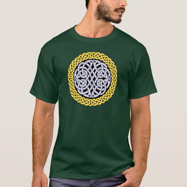 Celtic/Irish/Scottish/Viking braided knot, green T-Shirt (Front)