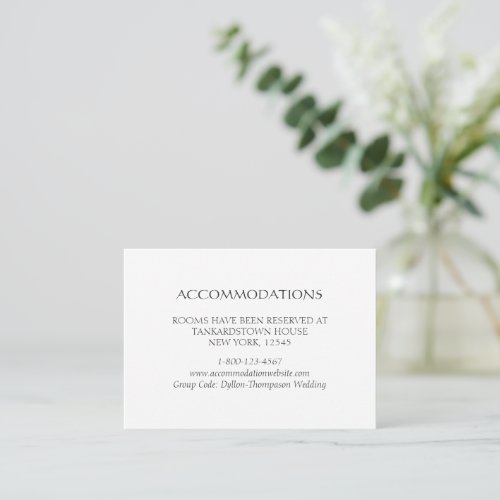 Celtic Irish Swan Love Knot Wedding Accommodations Enclosure Card