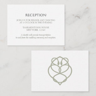 Celtic Irish Swan Love Knot Wedding Reception Enclosure Card